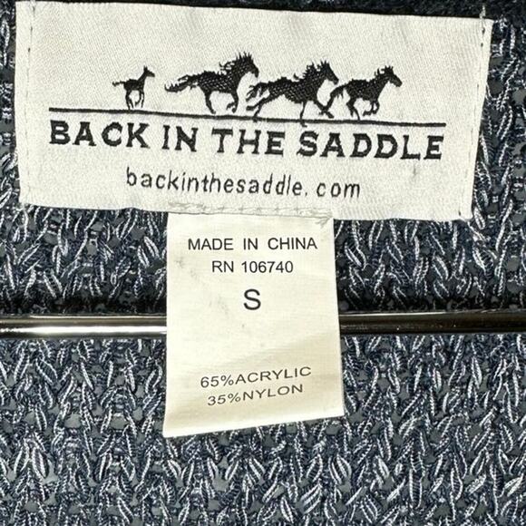 Back In The Saddle Blue Fringe Open front Cardigan Sz Small Western Wear - Picture 3 of 3